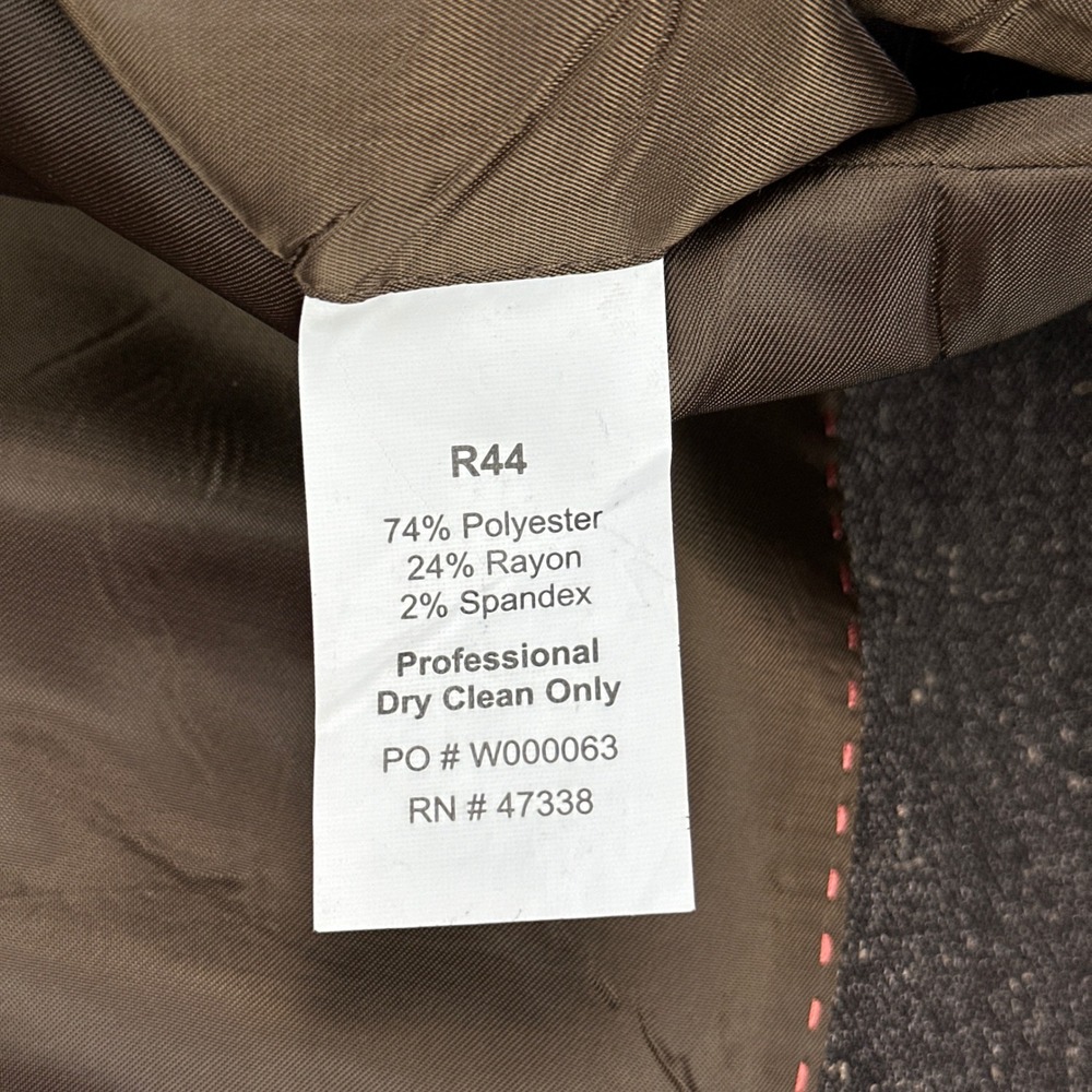 Mens Brown Textured 2-Button Blazer Jacket 44R Professional Sport Coat - Picture 4 of 9